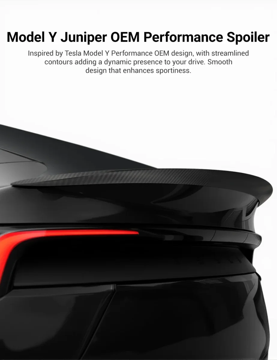 Performance Style Dry Carbon Fiber Spoiler for Model Y Juniper 2025+ | TESERY - Image 5