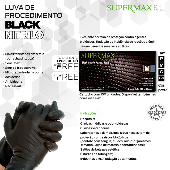Luva BLACK Nitrilica Supermax - Image 5