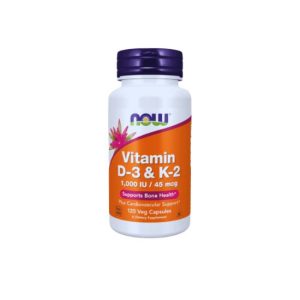 Now Vitamina D3 e K2 – 1000UI/45mcg  120 Cap.