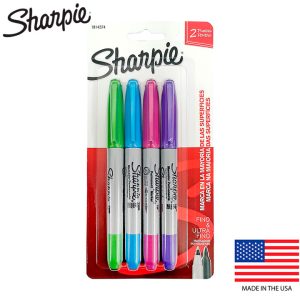 Kit 4 Caneta Sharpie Twin Ponta Dupla