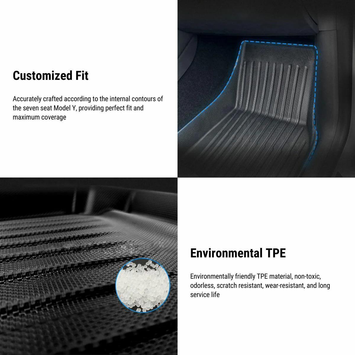 All Weather TPE Floor Mats for Tesla Model Y 7 Seats - Image 8