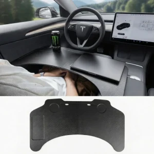Carbon Fiber Pattern Foldable Working Tray Table for Model 3 Highland & Model Y Juniper | ABS
