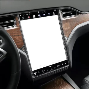 Center Display Frame Dry Carbon Fiber Overlay for Model S/X 2014-2020