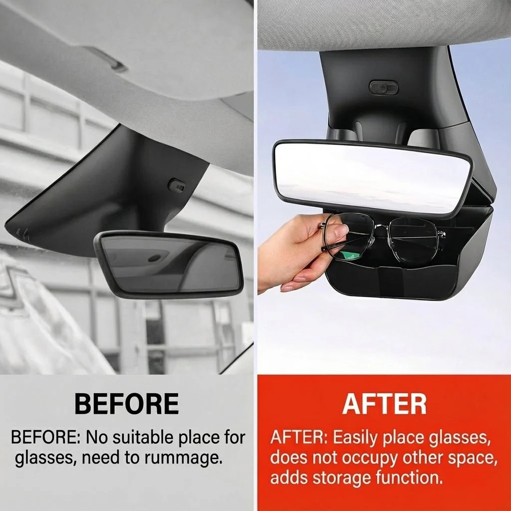Hidden Sunglass Storage for Model Y Juniper 2025+| Flocked ABS Storage Box - Image 7