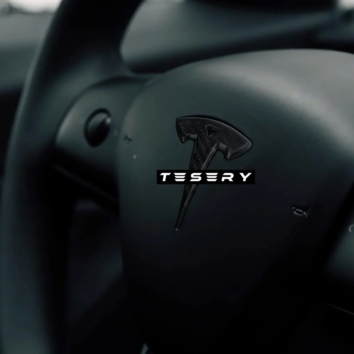 Model 3 / Y Steering Wheel Logo Cover - Carbon Fiber Interior Mods - Image 3