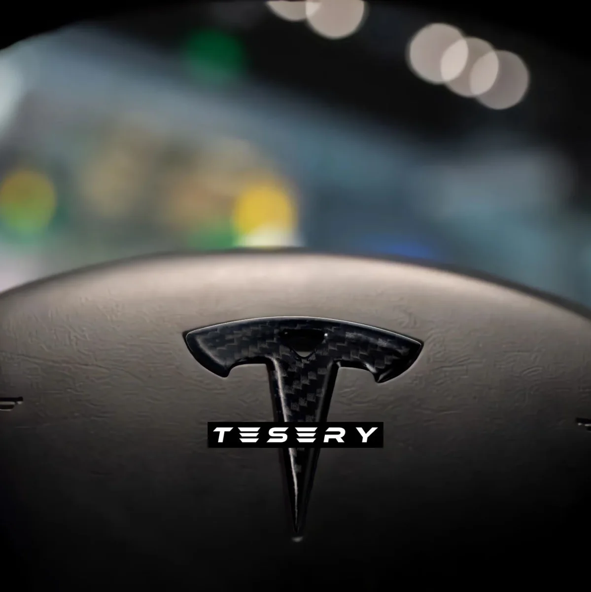 Model 3 / Y Steering Wheel Logo Cover - Carbon Fiber Interior Mods - Image 5