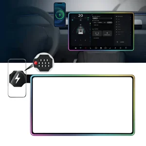 Model 3/Y Music-Synced RGB Ambient Lighting With Wireless Charging Phone Mount