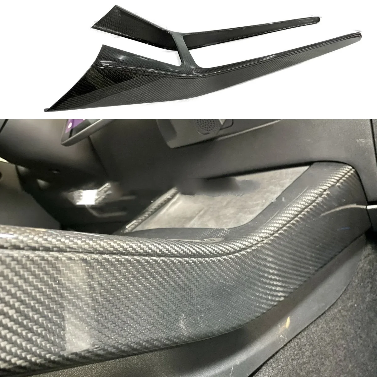 Real Dry Carbon Fiber Center Console Trim Panel for Model Y 2021-2025.03 - Image 8