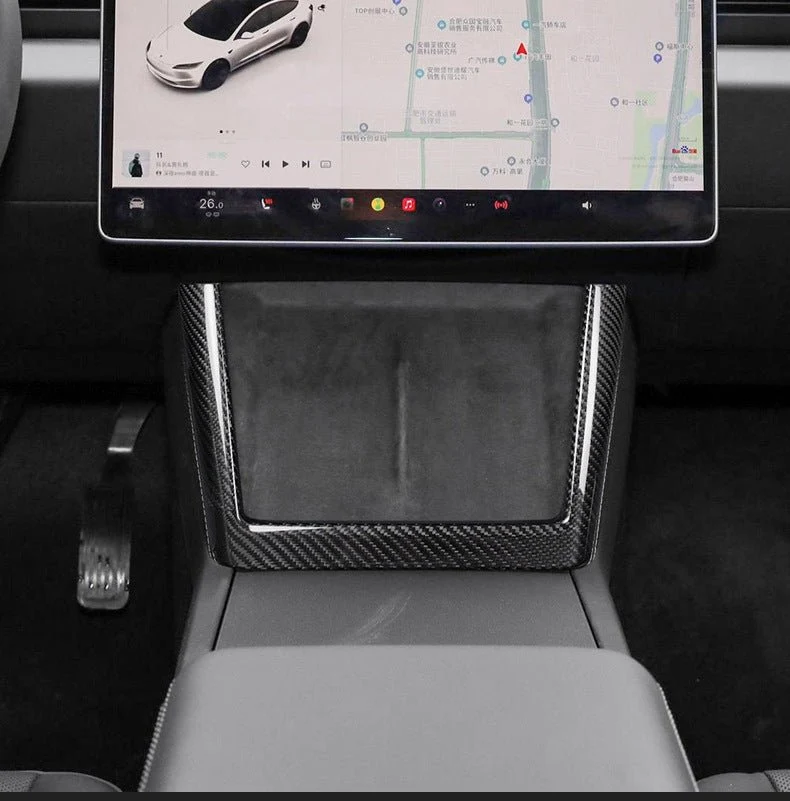 Real Dry Carbon Fiber Wireless Charging Frame for New Model Y & Model 3 Highland - Image 4
