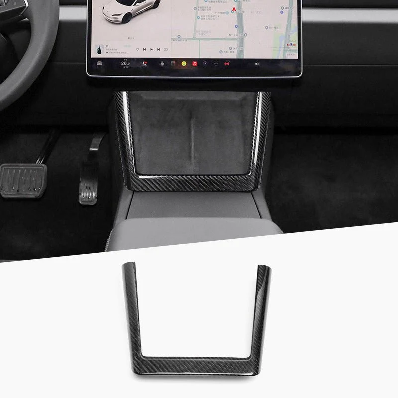 Real Dry Carbon Fiber Wireless Charging Frame for New Model Y & Model 3 Highland - Image 2