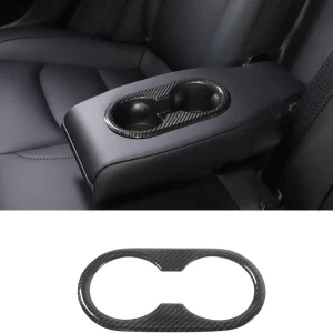 Rear Seat Water Cup Holder Trim Interior Accessories for Tesla Model 3 / Y