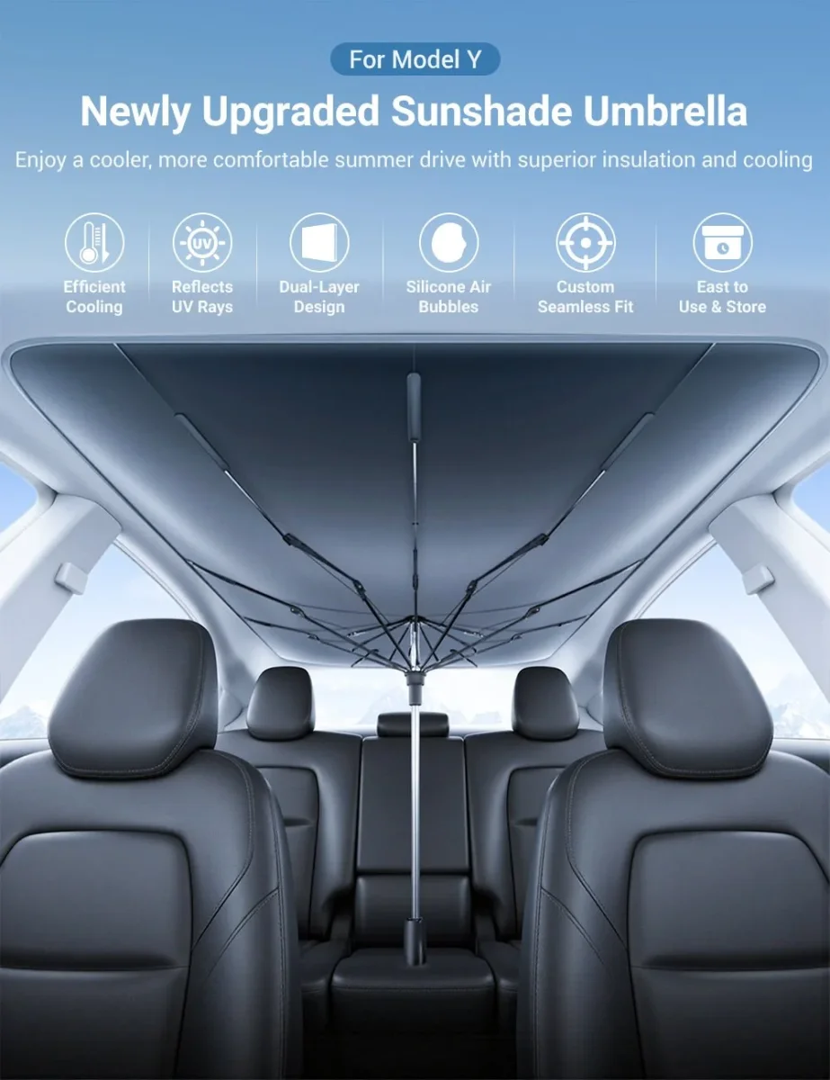 Sunroof Sunshade Umbrella for Tesla Model Y - Image 3