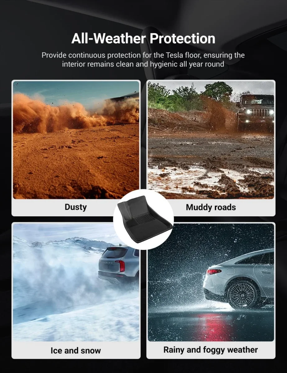 TESERY All Weather 3D Floor Mats for Tesla Model Y & Model 3 Highland - Image 6