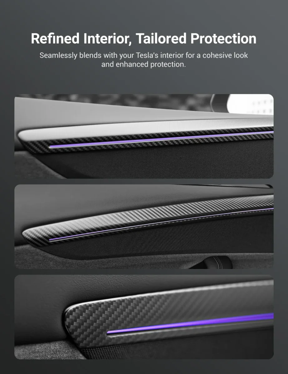 TESERY Dry Carbon Fiber Door Trim Cover for Tesla Model Y Juniper - Image 6