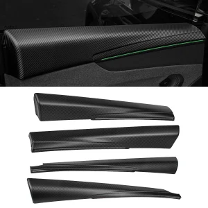 TESERY Dry Carbon Fiber Full Upper Oversized Extended Door Panel Overlays for Model Y Juniper