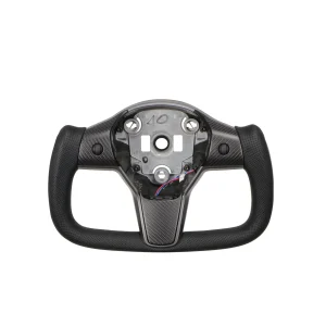 TESERY Perforated Leather Yoke Steering Wheel for Tesla Model 3 / Y【Style 35】