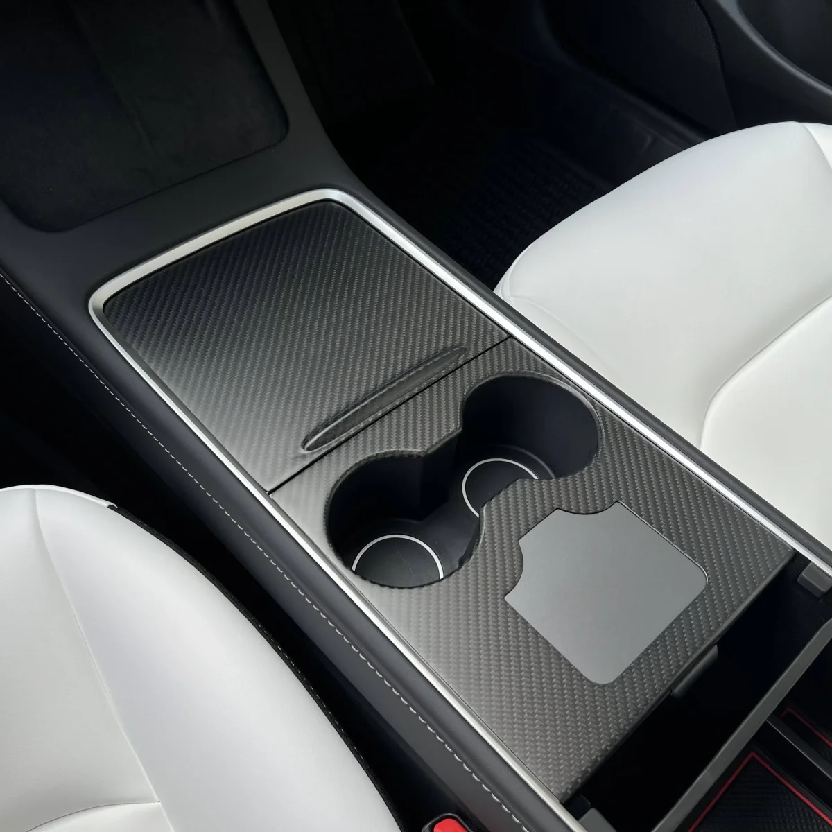 Tesla Model 3 / Y Center Console Wrap Cover (Gen. 1 & 2 & 3) - Carbon Fiber Interior Mods - Image 5