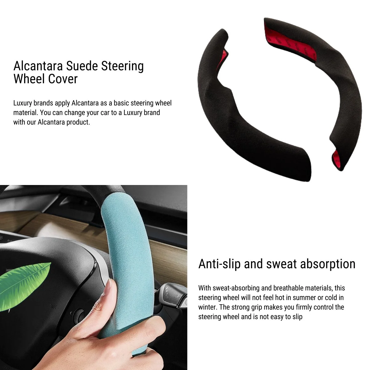 Ultra-thin Alcantara Steering Wheel Cover for Model 3 / Y | TESERY - Image 4