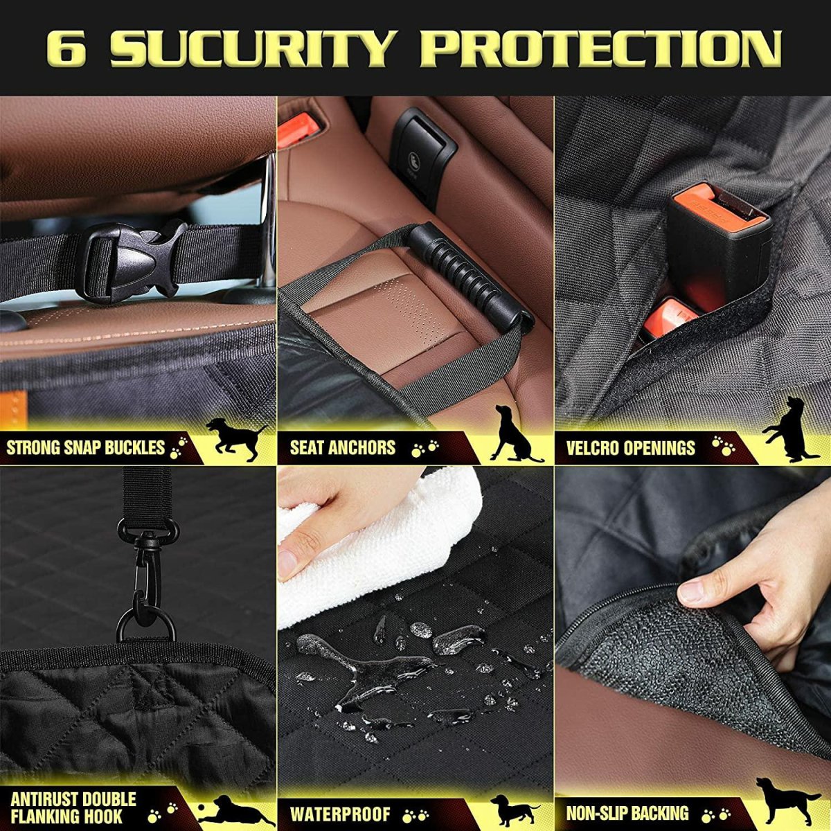 Waterproof Dog Seat Cover for Back Seat for Model 3/Y/S/X/Cybertruck - Image 5